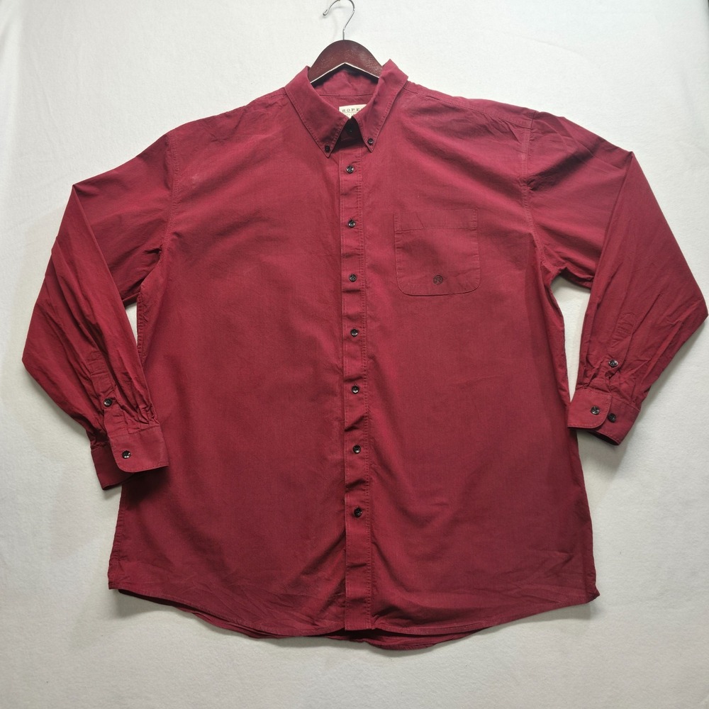 Roper Men's Red Long Sleeve Button Up Shirt Size 2XL